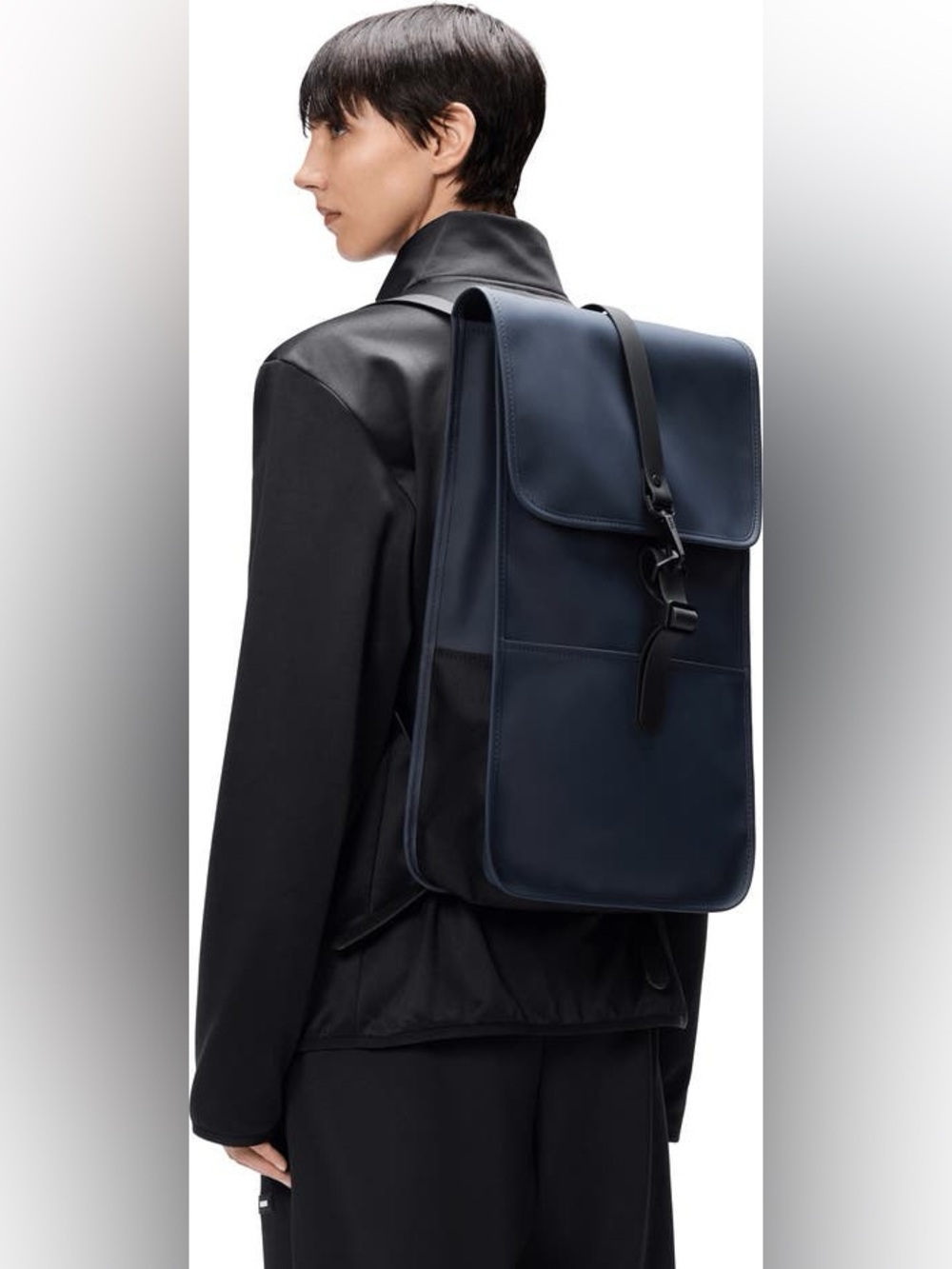 LIKE NEW Rains Black Waterproof Backpack